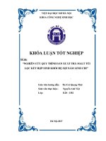 Nghiên cứu quy trình sản xuất trà malt túi lọc kết hợp sinh khối hệ sợi nấm linh chi 