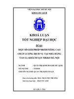 Một số giải pháp nhằm nâng cao chất lượng dịch vụ tại nhà hàng tao li, khách sạn nikko hà nội 