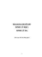 Bài GIẢNG CHUYÊN đề SINH lý HỌC,SINH lý DA