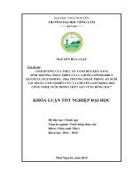 Ảnh hưởng của thức ăn xanh đến khả năng sinh trưởng, phát triển của cá Bỗng (Spinibarbus denticulatus Oshima, 1926) thương phẩm trong ao nuôi tại Trung tâm nghiên cứu và chuyển giao khoa học công nghệ nuôi trồng thủy sản vùng Đông Bắc.