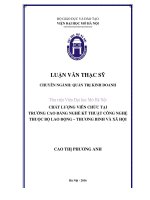Chất lượng viên chức tại trường cao đẳng nghề kỹ thuật công nghệ thuộc bộ lao động   thương binh và xã hội 