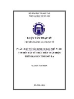 Pháp luật về tái định cư khi nhà nước thu hồi từ thực tiễn thực hiện trên địa bàn tỉnh sơn la 