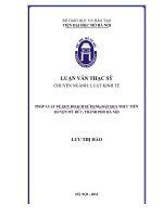 Pháp luật về quy hoạch sử dụng đất qua thực tiễn huyện mỹ đức, thành phố hà nội 