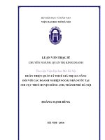 Hoàn thiện quản lý thuế giá trị gia tăng đối với các doanh nghiệp ngoài nhà nước tại chi cục thuế huyện đông anh, thành phố hà nội 