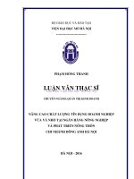 Nâng cao chất lượng tín dụng doanh nghiệp vừa và nhỏ tại ngân hàng nông nghiệp và phát triển nông thôn chi nhánh đông anh hà nội  