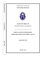 Pháp luật bảo vệ môi trường trong hoạt động giao thông vận tải 