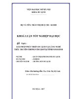 Giải pháp phát triển du lịch tại làng nghề thêu truyền thống văn lâm tại tỉnh ninh bình 