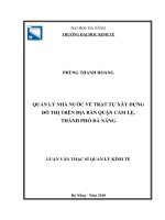 Quản lý nhà nước về trật tự xây dựng đô thị trên địa bàn quận cẩm lệ, thành phố đà nẵng