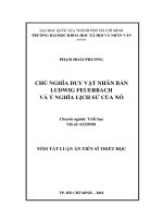 Chủ nghĩa duy vật nhân bản ludwig feuerbach và ý nghĩa lịch sử của nó tt 