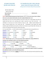 Đề thi thử tiếng anh năm 2018 trường THPT vĩnh lộc – thanh hóa