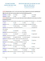 Đề thi thử tiếng anh năm 2018 trường THPT trực ninh – nam định