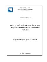 Quản lý nhà nước về an toàn vệ sinh thực phẩm trên địa bàn thành phố đà nẵng