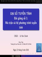 Đại số tuyến tính  Ma trận và hệ phương trình tuyến tính