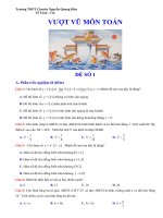 Đề vượt vũ môn toán 2018 lần 1 trường THPT chuyên nguyễn quang diêu – đồng tháp 