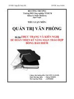 Thực trạng và kiến nghị để Hoàn thiện kỹ năng soạn thảo Hợp đồng Bảo hiểm