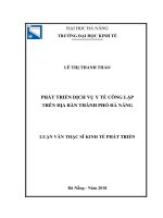 Phát triển dịch vụ y tế công lập  trên địa bàn thành phố Đà Nẵng