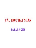 BÀI GIẢNG CẤU TRÚC HAT NHÂN  PGS TS luong duyen phu