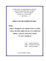 Thực nghiệm xác định năng lượng cộng hưởng hiệu dụng của một số đồng vị
