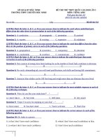 Đề thi thử tiếng anh năm 2018 trường THPT  chuyên bắc ninh  lần 1