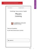 Đề thi mẫu Movers 2018