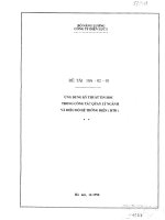 Ứng dụng kỹ thuật tin học trong công tác quản lý ngành và điều độ hệ thống điện (HTD) 