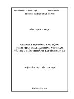 Giao kết hợp đồng lao động theo pháp luật lao động việt nam và thực tiễn thi hành tại tỉnh sơn la  