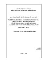 Nghiên cứu đánh giá chất lượng hiệu quả triển khai đại trà chương trình và sách giáo khoa mới bậc tiểu học và trung học cơ sở trong phạm vi cả nước 
