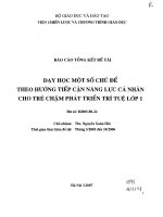 Dạy học một số chủ đề theo hướng tiếp cận năng lực cá nhân cho trẻ chậm phát triển trí tuệ lớp 1 