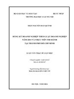 Đăng ký doanh nghiệp theo luật doanh nghiệp năm 2014 và thực tiễn thi hành tại thành phố hồ chí minh  