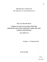 Báo cáo tóm tắt đề tài nghiên cứu một số giải pháp về hỗ trợ dinh dưỡng học đường nhằm phát triển thể chất cho học sinh tiêu học 