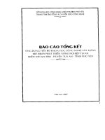 BÁO cáo TỔNG kết dự án ỨNG DỤNG TIẾN bộ KHOA học CÔNG NGHỆ xây DỰNG mô HÌNH PHÁT TRIỂN NÔNG NGHIỆP tại xã MIỀN núi AN THỌ   TỈNH PHÚ yên 