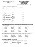 HSG TIẾNG ANH LƠP 7 - ĐỀ 3