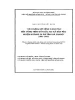 BÁO CÁO TỔNG kết dự án xây DỰNG mô HÌNH CANH TÁC bền VỮNG TRÊN đất dốc TẠI XÃ BẢN PÉO HUYỆN HOÀNG SU PHÌ   HÀ GIANG 