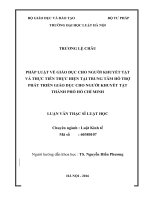 Pháp luật về giáo dục cho người khuyết tật và thực tiễn thực hiện tại trung tâm hỗ trợ phát triển giáo dục cho người khuyết tật thành phố hồ chí minh  