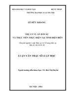 Thụ lý vụ án dân sự và thực tiễn thực hiện tại tỉnh điện biên  