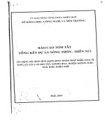 BÁO cáo tóm tắt dự án xây DỰNG mô HÌNH ỨNG DỤNG KHOA học CÔNG NGHỆ NHẰM PHÁT TRIỂN KINH tế VÙNG gò đồi TỈNH THỪA THIÊN HUẾ 