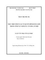 Thực hiện pháp luật về quyền bình đẳng giới trong lĩnh vực kinh tế, văn hóa, xã hội