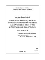 So sánh chương trình giáo dục phổ thông môn ngoại ngữ của một só nước  trên thế giới và đề xuất những định hướng phát triển chương trình dạy học ngoại ngữ ở nước ta 