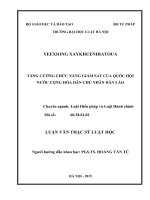 Tăng cường chức năng giám sát của quốc hội nước cộng hòa dân chủ nhân dân lào  