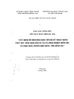 BÁO cáo TỔNG kết xây DỰNG mô HÌNH ỨNG DỤNG TIẾN bộ kỹ THUẬT NHẰM PHÁT HUY TIỀM NĂNG sẵn có tại xã NÔNG NGHIỆP MIỀN núi TỈNH ĐỒNG NAI 