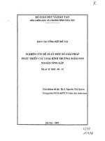 Nghiên cứu đề xuất một số giải pháp phát triển các loại hình trường mầm non ngoài công lập 