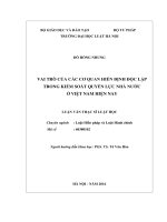 Vai trò của các cơ quan hiến định độc lập trong kiểm soát quyền lực nhà nước ở việt nam hiện nay  