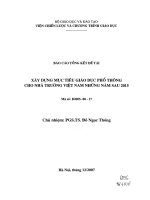 Xây dựng mục tiêu giáo dục phổ thông cho nhà trường việt nam những năm sau 2015