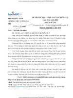 ĐỀ THI THỬ THPT QUỐC GIA MÔN VĂN CÓ ĐÁP ÁN VÀ THANG ĐIỂM