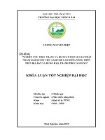 Nghiên cứu thực trạng và đề xuất một số giải pháp nhằm giải quyết việc làm cho lao động nông thôn trên địa bàn xã Hưng Đạo  Thành phố Cao Bằng (Khóa luận tốt nghiệp)
