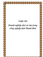 Phát triển doanh nghiệp nhỏ và vừa trong công nghiệp tỉnh thanh hóa