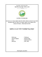 Đánh giá các hoạt động khuyến nông trong chuyển giao tiến bộ khoa học kỹ thuật về trồng trọt tại xã Bình Long – huyện Võ Nhai – tỉnh Thái Nguyên (Khóa luận tốt nghiệp)
