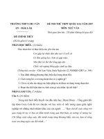 ĐỀ THI THỬ THPT QUỐC GIA MÔN VĂN CÓ ĐÁP ÁN VÀ THANG ĐIỂM