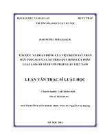 Tổ chức và hoạt động của viện kiểm sát nhân dân tối cao của lào theo quy định của pháp luật lào   so sánh với pháp luật việt nam  