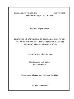 Pháp luật về bồi thường, hỗ trợ và tái định cư khi nhà nước thu hồi đất   thực trạng thi hành tại thành phố bảo lộc, tỉnh lâm đồng  